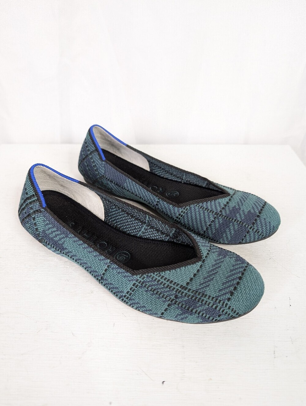 Rothy's The Flat Pine Plaid Round Toe Classic Flats - Size 7.5